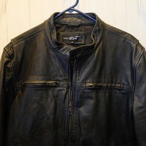 Black Rivet Genuine Leather Cafe Racer Jacket XL